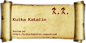 Kulka Katalin névjegykártya